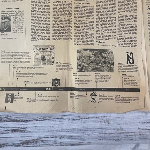Vintage Akron Beacon Journal Newspaper Dec 1 1991/Dec 7 1941 Pearl Harbor Infamy - Picture 14 of 16